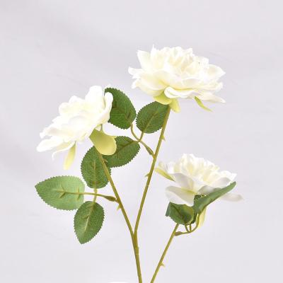 China High Quality Cheap Artificial Flower Indoor Outdoor Decoration 3 Heads Simulation Gardenia Flowers VF-055 For Home Wedding Decorations for sale