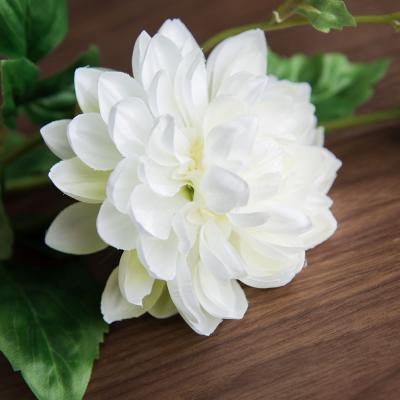 China Hot Wholesale Heads Silk Dahlia Flower Silk Artificial Flowers Dahlia For Wedding Decoration 2 stem CIA VFL-049 long for sale