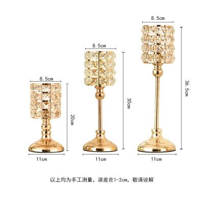 China Christmas Hotel Decoration VF-103 Home Decor Metal Candlesticks For Candles Crystal Tealight Center Pieces Wedding Table Centerpieces Candle Holder for sale