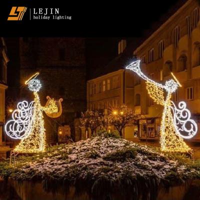 China Iton frame.2-wires string light gospel angel christmas pattern light item new for festival outdoors for sale