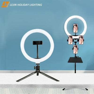 China High Quality Aluminum + Metal Pipe +PC Ring Light Stand With Tripod For Photographic Lighting Ring Fill Light for sale