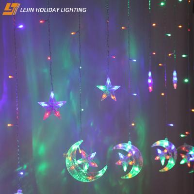 China Led String Christmas Lights Bedroom Decoration 8 Functions 110V Plug In Star Moon Lights Fairy Led String Christmas Lights for sale