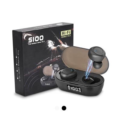 China Hot Selling In-Ear Headphones S100 BT5.0 LED Display New Macaron In-Ear TWS Wireless Sports Headset S100 Earbuds for sale