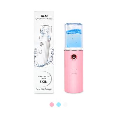 China Portable Electric Nano Facial Sprayer Rechargeable Hydrating Cream Spot Supply Facial Humidifying Sprayer Small Mini for sale