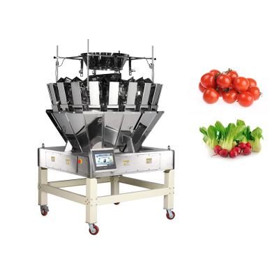 China Multifunctional Food with Big Hopper Weigh Vegetable Fruit Nut Grain Packing Machine Multihead Weigher for sale