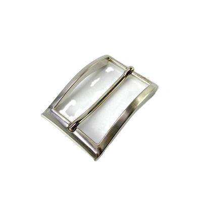 China Belt slightly buckle curve in front with brush nickel belt buckle for sale