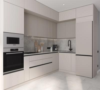 China Durable Angel Grace Custom Full Project Matte White Lacquer Kitchen Cabinet Built in Kitchen Cupboards Design for sale