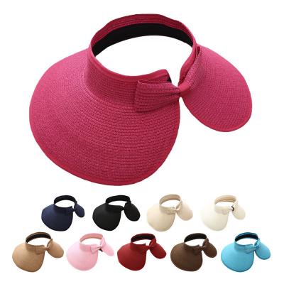 China Custom Logo Women Summer Comfortable Wholesale Custom Hat Sunscreen Shade Folding Beach Straw Hats for sale