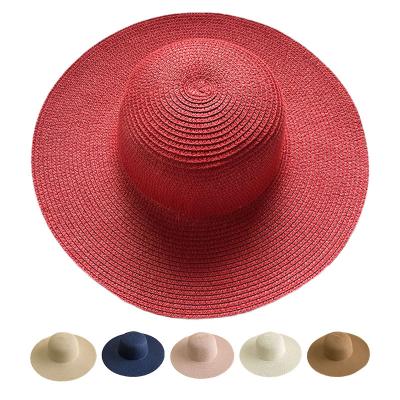 China Classic Women Sun Straw Hat Ultraviolet Proof Panama Hats Summer Custom Color Comfortable High Quality for sale