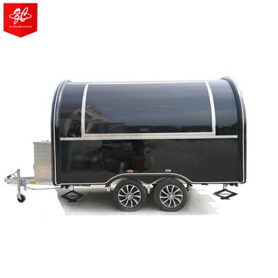 China Round Vegetable Processing Plant Food Trailer For Sale 2021 New 2021 New Food Truck Fast Food Truck Outdoor Kitchen Pizza Trailer Mobile Open Cart Concession for sale