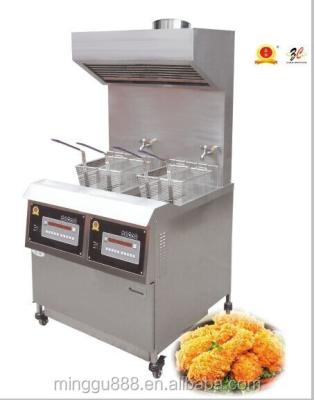 China Hot Selling PFE-800G-1 China Stainless Steel Products Kitchen Appliances Restaurant Gas Fryer With Range Hood for sale