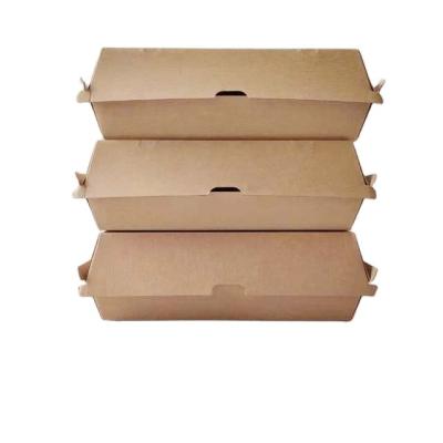 China Biodegradable Food Grade Food Grade Hot Dog Packaging Paper Box Disposable Container for sale