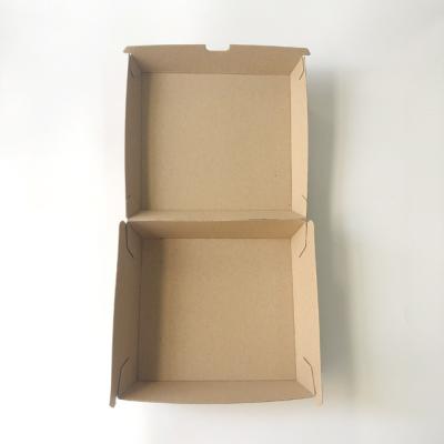 China Wholesale Biodegradable Custom Design Food Box Corrugated Carboard Paper Brown Large Burger Box for sale