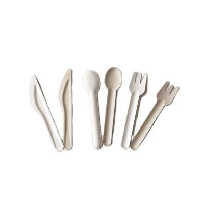 China Wholesale 100% Disposable Sugarcane Bagasse Knife 6inch Cutlery Eco-friendly Takeaway Sets for sale