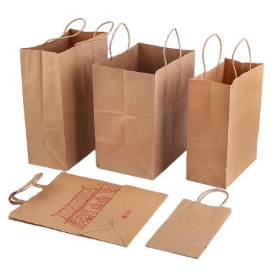 China Biodegradable High Quality Catering Gift Disposable Recycled Paper Bags With Twist Handle for sale