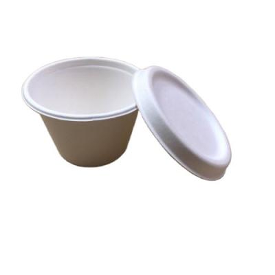 China Disposable 100% Biodegradable Bagasse White 4oz Round Dressing Cup for sale