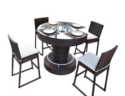 China Leisure Modern Wicker Outdoor Bar Dining Rattan Garden Bar Set for sale