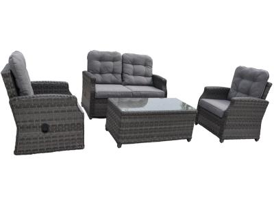 China Luxury Garden Furniture 4pcs Sofa Set Outdoor Rattan Rattan Sofa With Function Of Swivel And Lie Back for sale