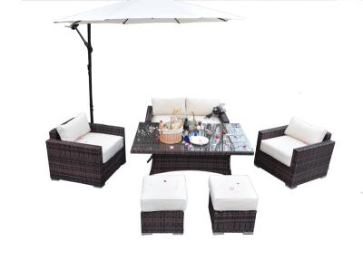 China Luxury Weaving Outdoor Furniture Rattan Garden Sofa Set for sale