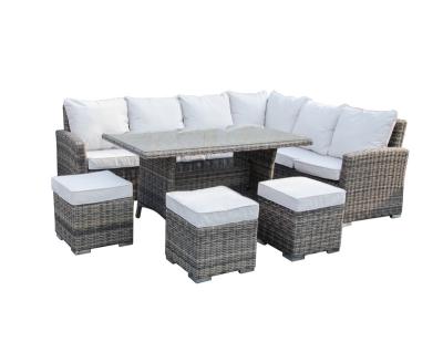 China Hot Sale Luxury High Quality Rattan Outdoor Corner Sofa Dining Set For Garden And Patio Use for sale