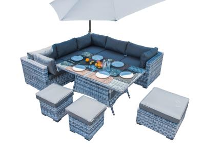 China Luxury All Outdoor Furniture Sofa Set Rattan Patio Garden Rattan Sofa Waterproof for sale