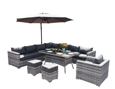 China Outdoor Luxury Furniture Modular Modern Rattan Garden Sofa Dining Set for sale