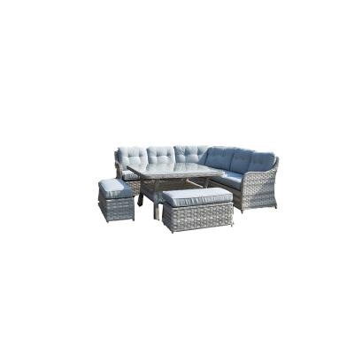 China Hotel Luxury Hot Sale Wicker Outdoor Corner Sofa Dining Set For Garden And Patio Use for sale