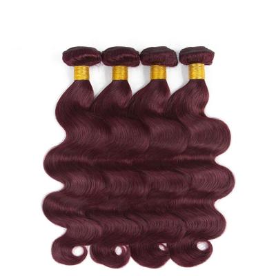 China paquete del pelo de la Virgen de la onda del cuerpo de la extensión de la armadura del pelo de Borgoña Ombre del color 99j ningún olor en venta