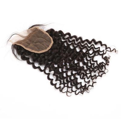 China Brazilian Virgin Hair Curly Texture Top Lace Closure 4