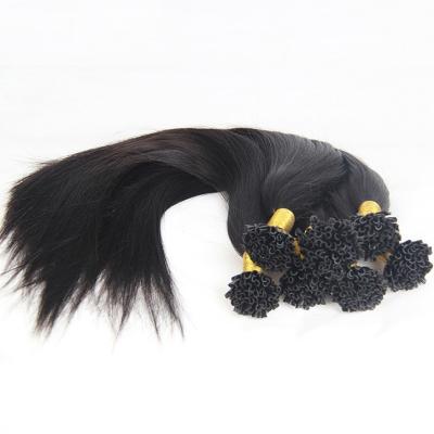 China Black Color Keratin Nail U Tip Hair Extensions Double Drawn 18