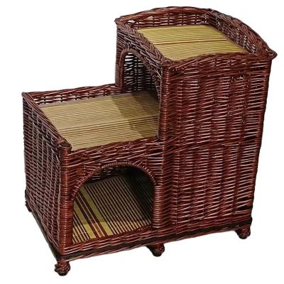 China Wholesale Viable Eco Friendly Warm Cozy Bedroom Cat Furniture Modern Rattan Cat Pet Beds Wicker for sale