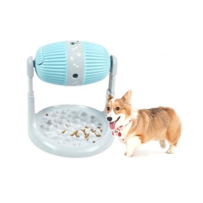 China Supet Automatic Food Dispensing Interactive Pet Toy Adjustable Height Automatic Pet Slow Feeder Dog Bowl for sale