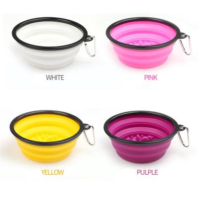 China Stored Collapsible Collapsible Collapsible Travel Portable Silicone Water Dog Bowl for sale