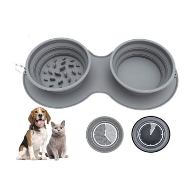 China Viable Manufacturer Direct Sale Silicone Logo Double Food Dog Bowl Customized Acceptable From China for sale