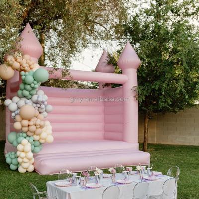 China Commercial/Birthday/Wedding/Party/School/Home Pastel Pink White Inflatable Bouncy Castle Modern Luxury Baby Bouncer Bounce Party Event Bubble Gum For Kids Adults for sale