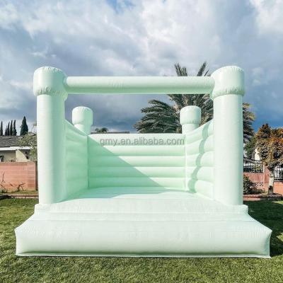 China Commercial/Birthday/Wedding/Party/School/Mint Pastel Green White Bouncy Home Party Event Mini Jumping Bouncy Castle For Kids Adults for sale