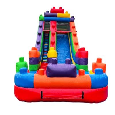 China Commercial Rental Company Inflatable Jumping Castles Water Slide Kids Use Cheap Home Inflatable Slide With Water Pool for sale