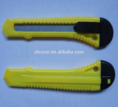 China Slide Open Cheap 18mm Plastic Handle Utility Knife Sliding Knife Cutter Knife for sale