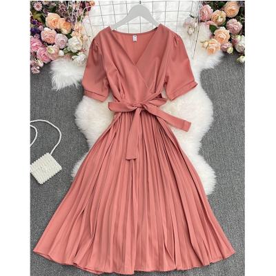 China 2021 Women's Anti-Static Stylish Zipper Side Hold Belt Dress 9 Colors Ladies Tie Straps Waist Long Skirt With Suspenders And The Waist Is Slimmer for sale