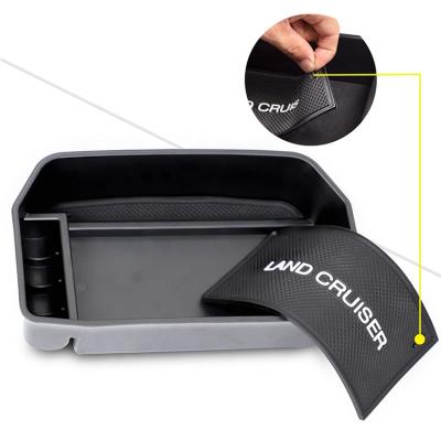 China Business ABS Car Refrigerator Storage Box Seat Isofrequency Repeater Organizer with Sticker for Land Cruiser for sale