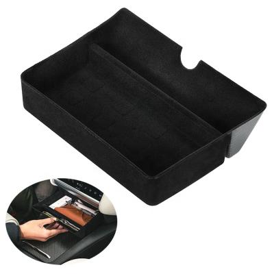 China Waterproof Cases With Velvet Organizer Seat Isofrequency Repeater Car Central Control Interior Storage Box For Tesla for sale