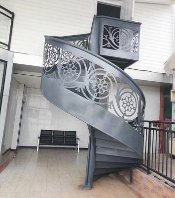 China New Scandinavian Design Arc Curved Staircase Steel Structure Curved Stairs or Glass Staircase Designs Metal Exterior Stairs for sale