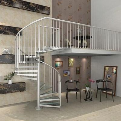 China Aluminum Spiral Staircase New 2022 Latest Modern Glass And Steel Spiral Staircase Interior Staircase for sale