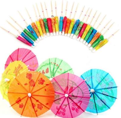 China Disposable Bambus Pick Cocktail Party Bar Decoration Healthy Food Promotional Custom Drinks Paper Umbrellas With Sample Holder for sale