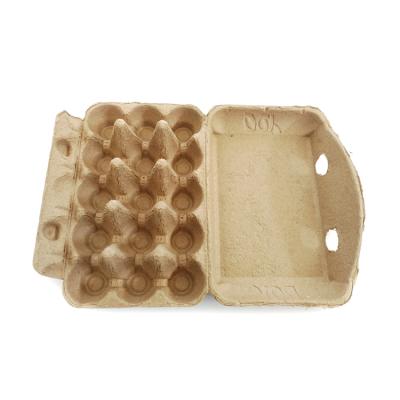 China Biodegradable molded kraft paper pulp tray egg cartonspulp packaging box for sale