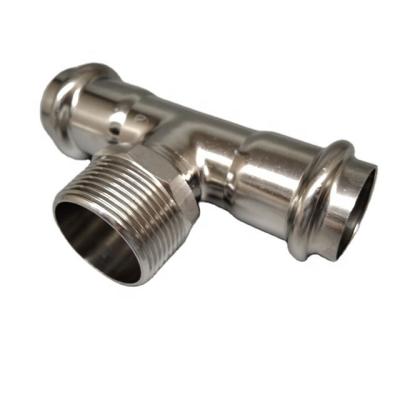 China SS304/SS316 Stainless Steel Press Pipe Fittings Flange Tee SUS304 SUS316 for sale