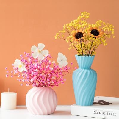 China Modern Home Decoration Ceramic Vase Morandi Color Flowerpot Nordic Simple Crafts for sale