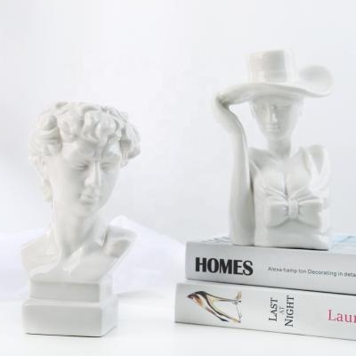 China Statues modern home ceramic Nordic creative office body gifts style customization vase decoration desktop accessories for sale