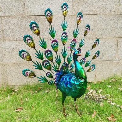 China Hot Sale Modern Outdoor Home Decoration Garden Art Metal Peacock Sculpture for sale