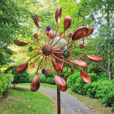 China Contemporary Hot Selling 3D Outdoor Home Decoration Metal Iron Solar Windmill Decoration for sale